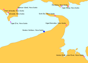 Map of Cape Blomidon