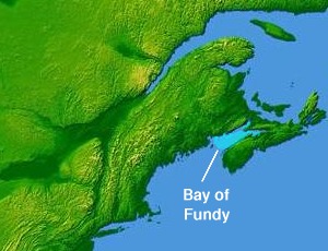 located between New Brunswick and southwestern Nova Scotia