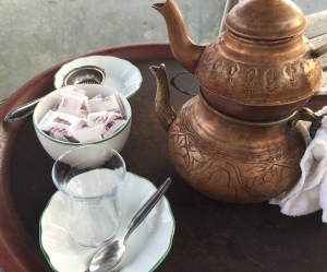 tea service at terrace restaurant near Topkapi Palace
