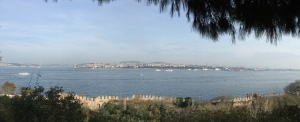 view of Bosphorus while enjoying several cups of tea