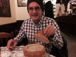 Zurek soup ready in the bread