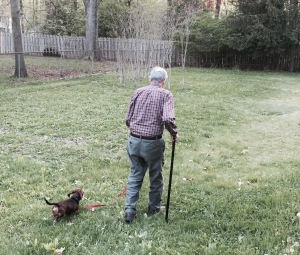 Scooter walking my dad